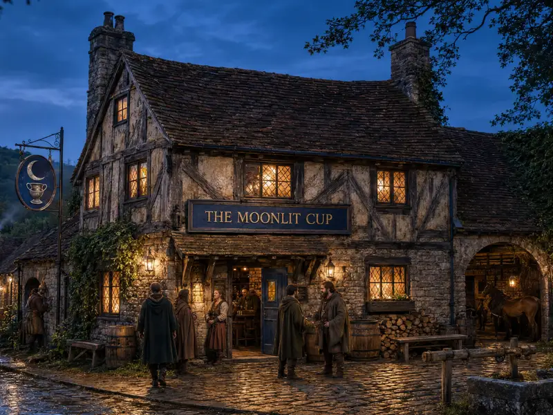 The Moonlit Cup tavern owned by Vespera in Albion Arcana
